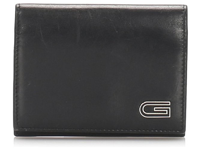 Porte-cartes en cuir gris Gucci Veau façon poulain  ref.221161