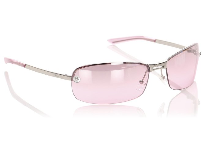 Gafas de sol cuadradas rosadas de Dior Plata Plástico  ref.221169