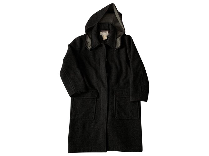 Yves Saint Laurent Vintage YSL Variation wool coat Dark grey  ref.221219