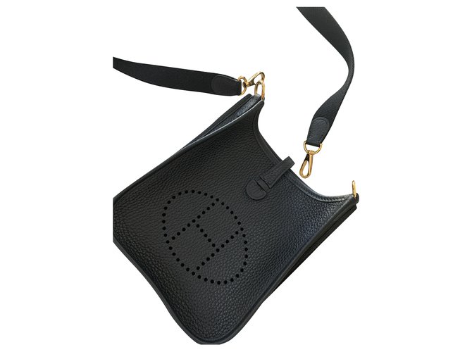 Hermès Evelyne mini Black Leather  ref.221232
