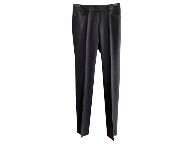 Yves Saint Laurent Wool sartorial trousers Dark grey  ref.221234
