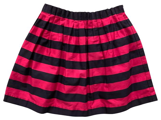 Jupe plissée rayée Jacadi Fuchsia Bleu Marine 10 ans Multicolore