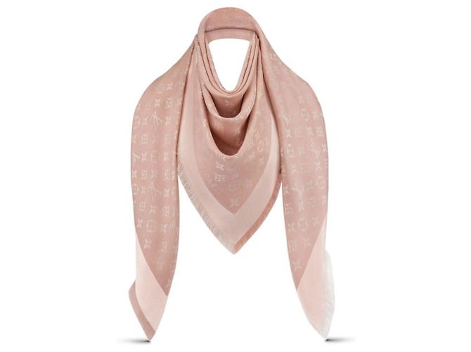 Sciarpa Louis Vuitton Monogram Rosa Seta e Lana