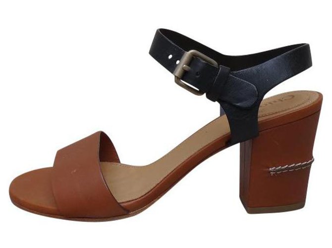 Chloé Sandals Brown Black Leather  ref.221354