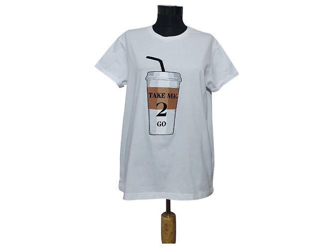 Autre Marque Camiseta 2Nd Day Take Me 2 Go Blanca Algodón L Castaño Blanco