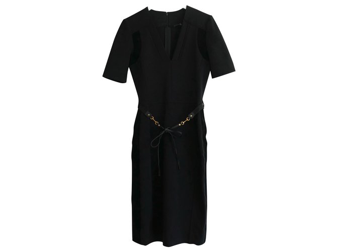 Gucci AW08 Robe noire Coton  ref.221438