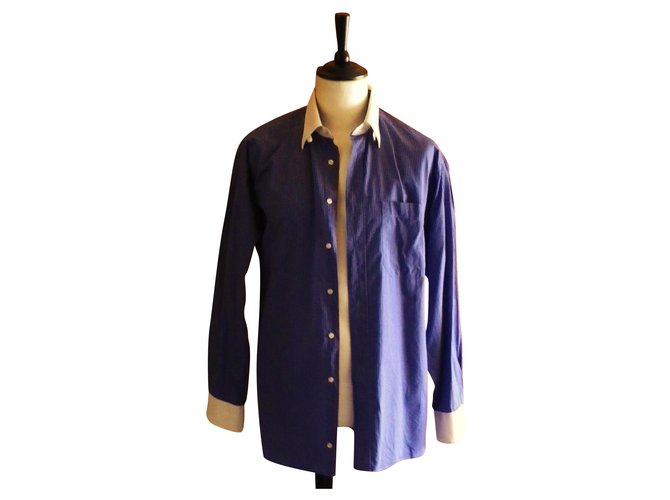 chemise CHRISTIAN DIOR taille 41 très bon état Coton Bleu  ref.221460