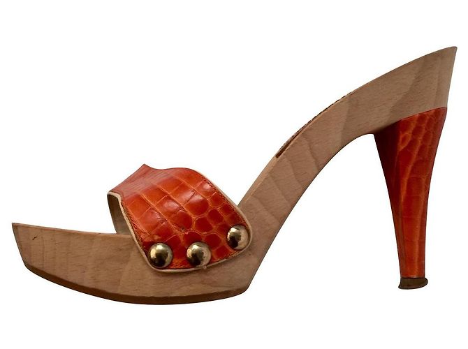 Mulas casadei de salto alto Bege Laranja