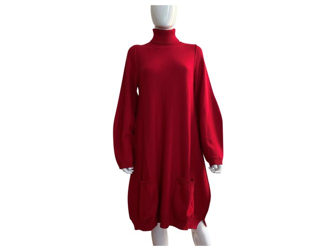 Pier Antonio Gaspari Vestido vermelho de lã virgem  ref.221491
