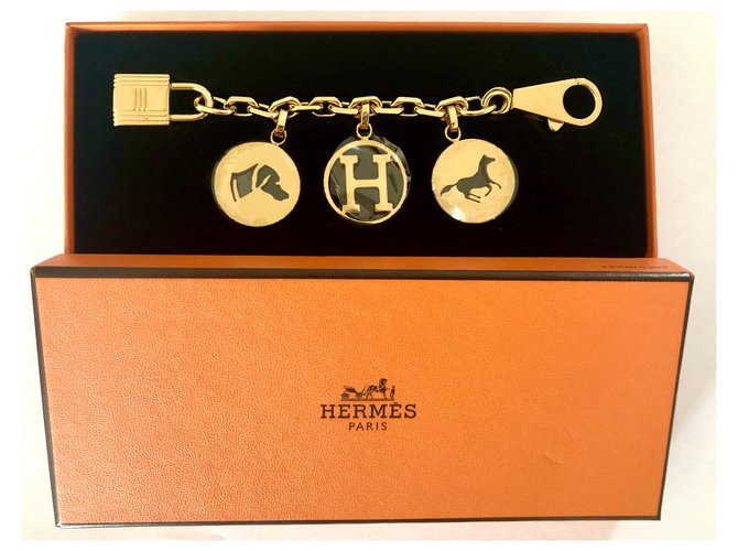 Hermès Olga bag charm Golden Steel  ref.221517