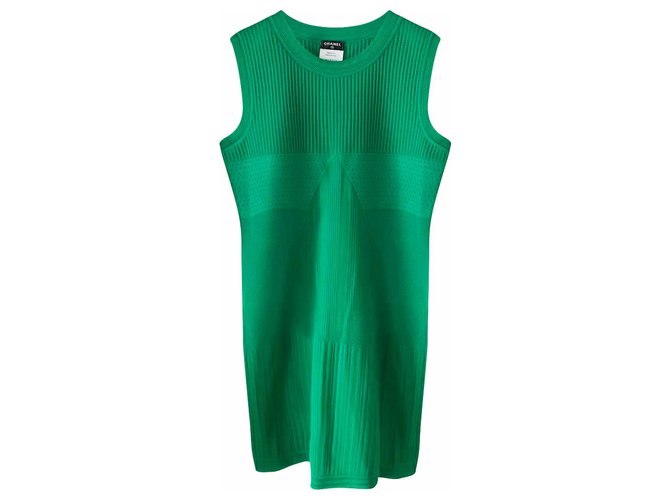 Chanel emerald green dres Cloth  ref.221524