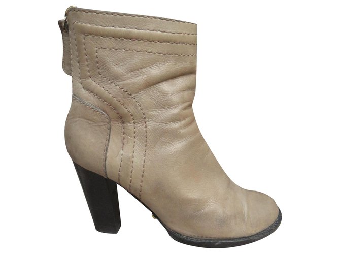 Chloé Ankle Boots Beige Leather  ref.221530