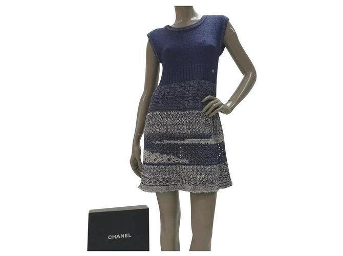 Chanel  CC Logo Knitted Dress Sz 38 Multiple colors Viscose  ref.221535