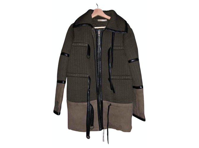Balenciaga Coats, Outerwear Khaki Cotton  ref.221626