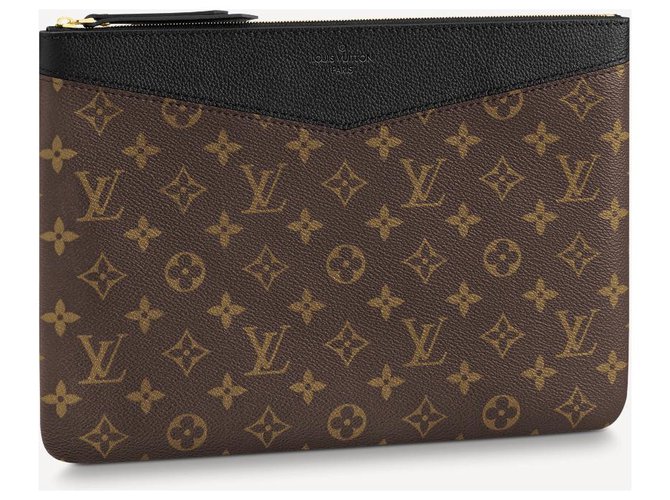 Louis Vuitton Clutch Box bag in brown monogram and black leather