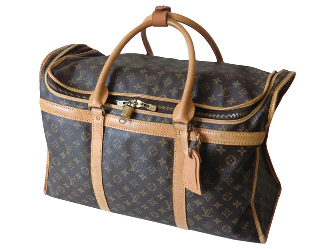 Louis Vuitton Travel bag Dark brown Cloth  ref.221665