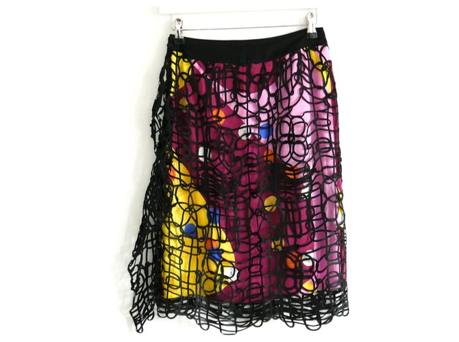 Chanel SS00 Silk & Lace Skirt Multiple colors  ref.221728