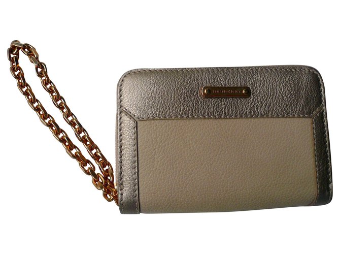 BURBERRY PRORSUM Neue Brieftasche aus nacktem, genarbtem Leder mit Etikett und Schachtel Beige  ref.221743