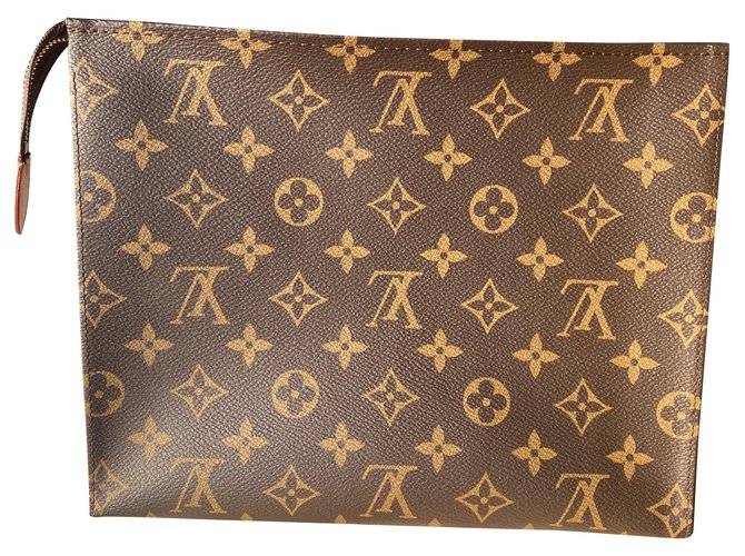 Louis Vuitton Toiletry pouch 26 Chocolate Leather  ref.221746