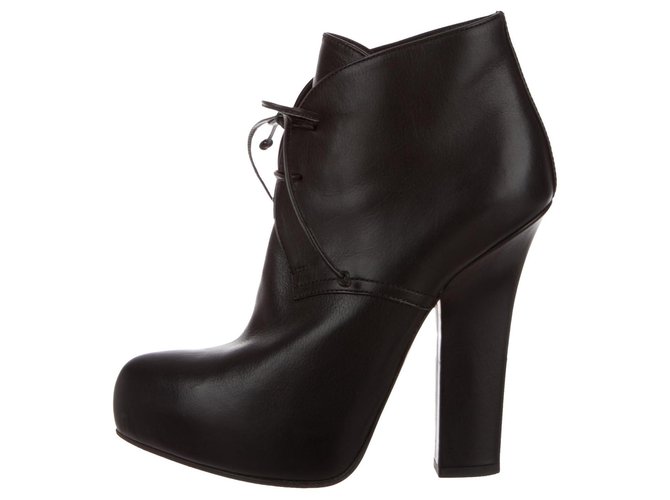 Bottega Veneta ankle boots with lacing Black Leather  ref.221817