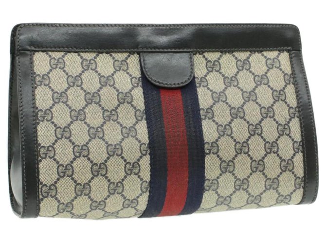 Gucci Clutch bag Navy blue Cloth  ref.221844