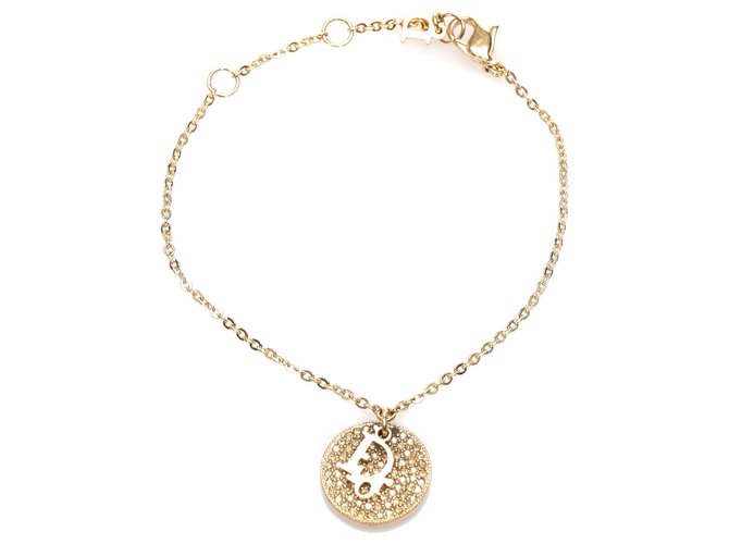 Dior Gold Round Charm Bracelet Golden Metal  ref.221885