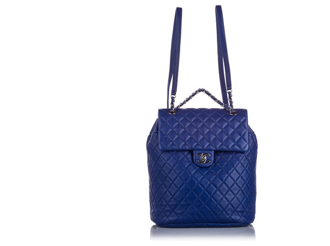 Chanel Blue Large Urban Spirit Backpack Leather  ref.221948