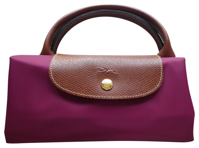 new longchamp pliage bag model L with tag Fuschia Synthetic  ref.221970