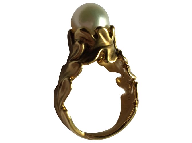 Autre Marque Angela Cummings 18K Gold Pearl Cocktail Ring Yellow Yellow gold  ref.221973