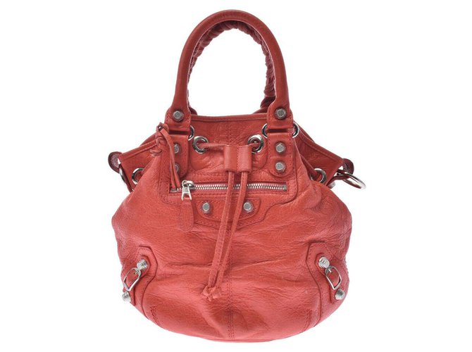Balenciaga Handbag Vermelho Couro  ref.221980