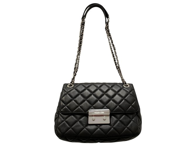 michael kors black quilted handbag