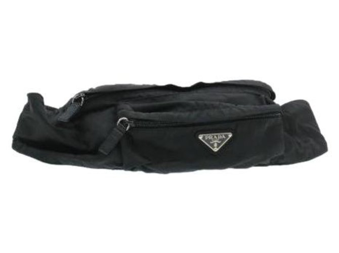Prada Clutch Bag Black Synthetic  ref.222125