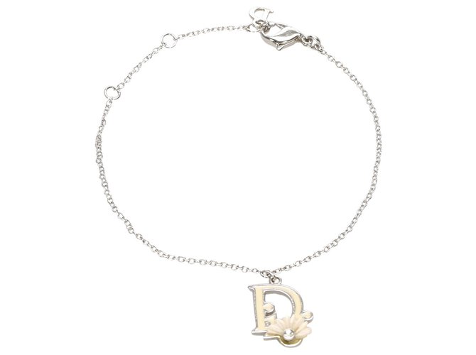 Dior Silver Logo Chain Bracelet Silvery Metal  ref.222184