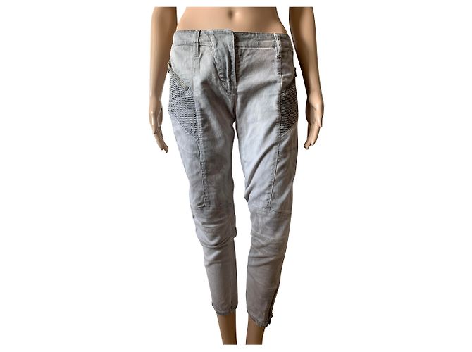 Pierre Balmain Cropped Jeans Grau Denim 