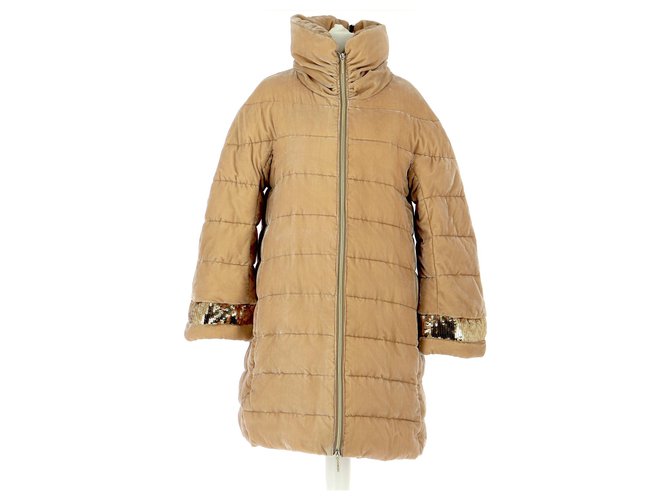 Twin Set Down jacket / Parka Beige Polyester  ref.222309