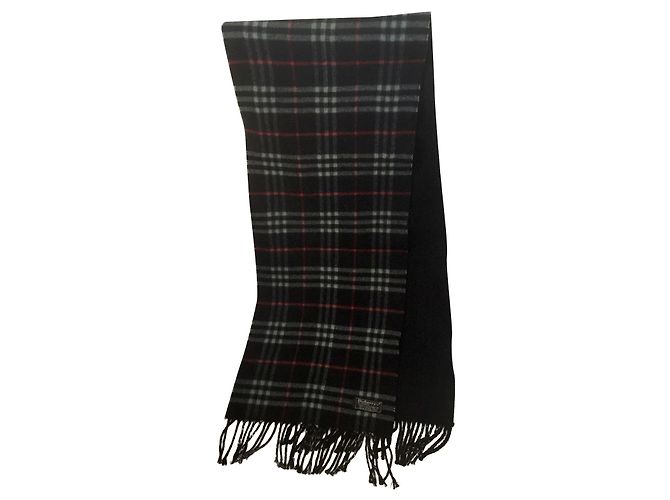 Sciarpa Burberry unisex in cashmere foderata lateralmente Multicolore Blu navy