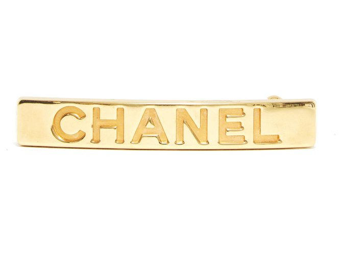 Chanel MEDIUM GOLDEN BAR HAIR CLIP Métal Doré  ref.222377