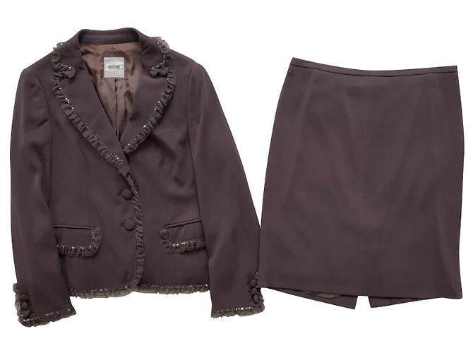Moschino Cheap And Chic Tailleur gonna marrone scuro