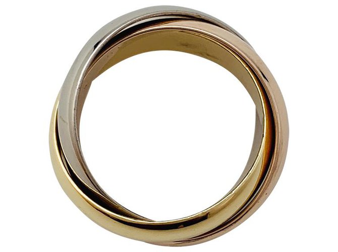 Love Cartier anel "Trinity" modelo de três ouros. Ouro branco Ouro amarelo Ouro rosa  ref.222402