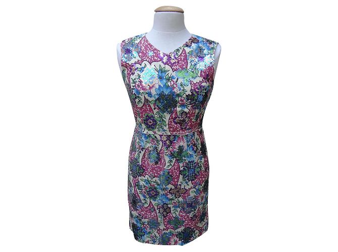Marc Jacobs Multicolored Sequins Linen Dress Multiple colors