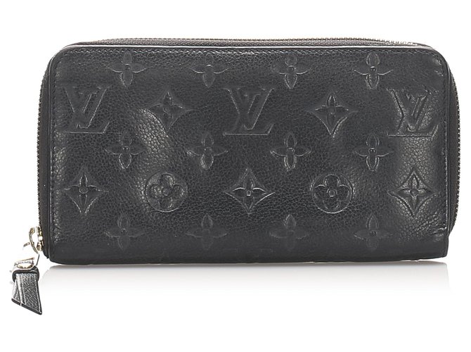 Louis Vuitton Schwarzes Monogramm Empreinte Zippy Wallet Leder Kalbähnliches Kalb  ref.222560