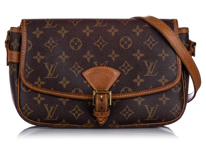 Louis Vuitton Brown Monogram Sologne Leather Cloth  ref.222564