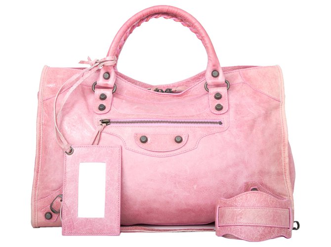 Balenciaga Pink Motocross Classic City Ledertasche Kalbähnliches Kalb  ref.222593