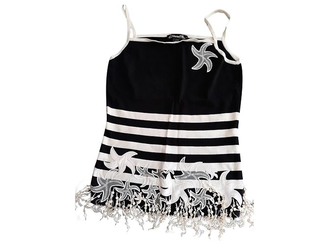 Autre Marque Etincelle Couture Marin Top Schwarz Viskose