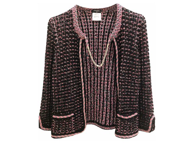 Chanel veste avec chaîne Toile Multicolore  ref.222632