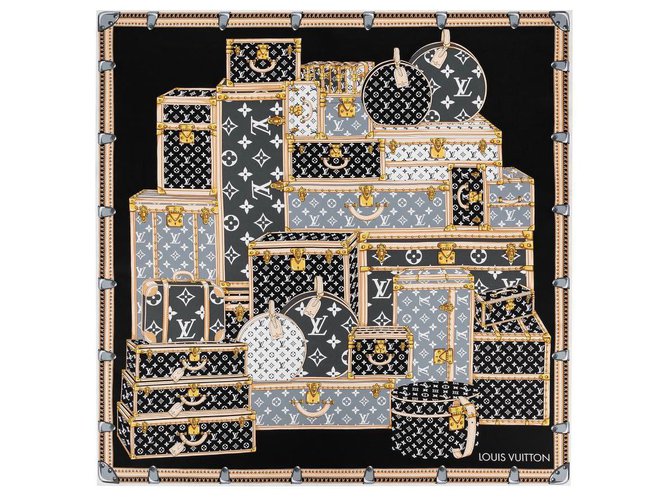 Louis Vuitton LV foulard Let's Go new Black Silk  ref.222696