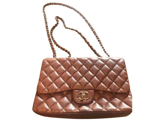 Timeless Chanel Handbags Brown Leather  ref.222766