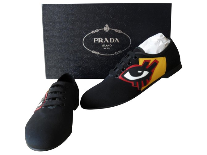 Prada sneakers Tissu Noir  ref.222772
