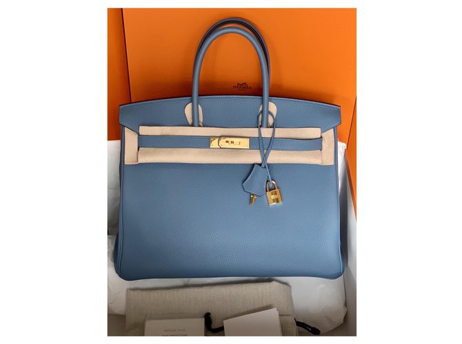 Hermès Birkin 35 Togo GHW Cuir Bleu  ref.222785