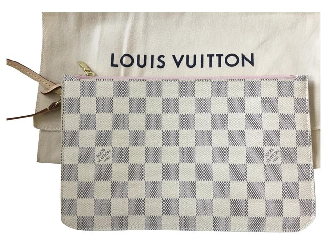 Louis Vuitton Damier Azur Neverfull Pochette Clutch
